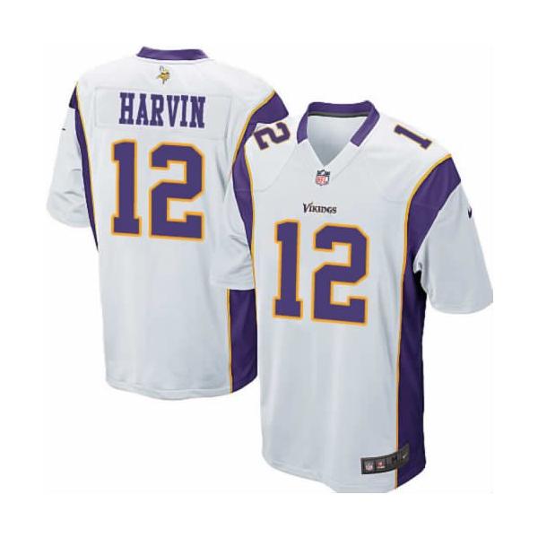 [NEW,Game] Percy Harvin Football Jersey -Minnesota #12 FOOTBALL Jerseys(White)