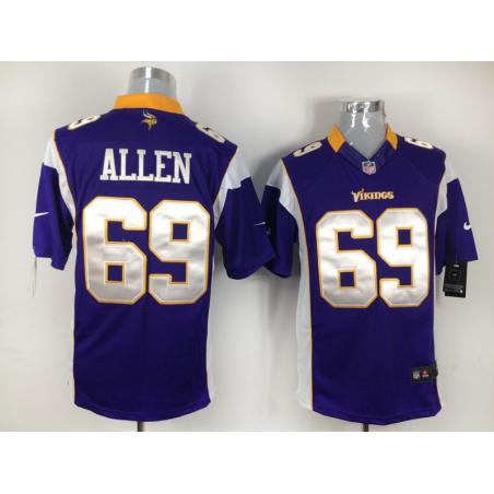 [NEW,Game] Jared Allen Football Jersey -Minnesota #69 FOOTBALL Jerseys(Purple)