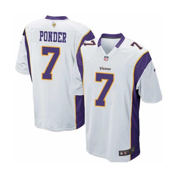 [NEW,Game] Christian Ponder Football Jersey -Minnesota #7 FOOTBALL Jerseys(White)