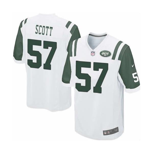 [NEW,Game] Bart Scott Football Jersey -NY-J #57 FOOTBALL Jerseys(White)