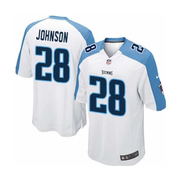 [NEW,Game] Chris Johnson Football Jersey -Tennessee #28 FOOTBALL Jerseys(White)