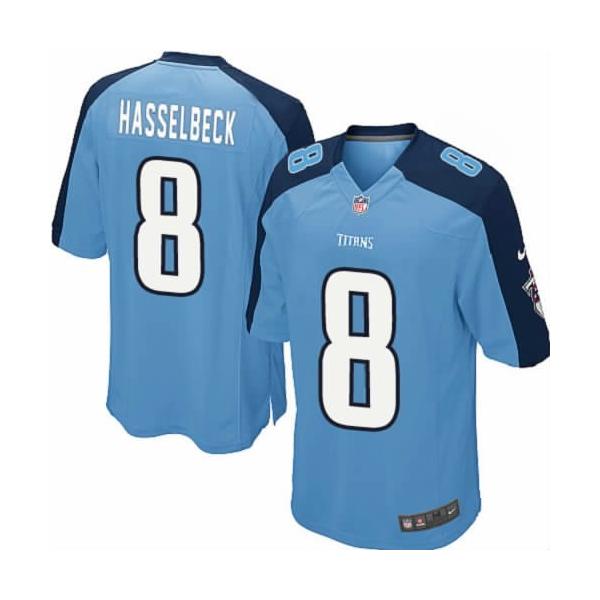 [NEW,Game] Matt Hasselbeck Football Jersey -Tennessee #8 FOOTBALL Jerseys(Light Blue)