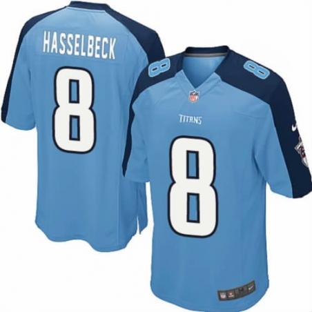 [NEW,Game] Matt Hasselbeck Football Jersey -Tennessee #8 FOOTBALL Jerseys(Light Blue)