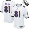 [NEW,Sewn-on]Anquan Boldin Youth Football Jersey - Baltimore #81 BOLDIN Jersey (White) For Youth/Kid