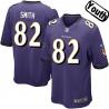 [NEW,Sewn-on]Torrey Smith Youth Football Jersey - Baltimore #82 SMITH Jersey (Purple) For Youth/Kid