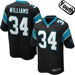 [NEW,Sewn-on]DeAngelo Williams Youth Football Jersey - Carolina #34 WILLIAMS Jersey (Black) For Youth/Kid