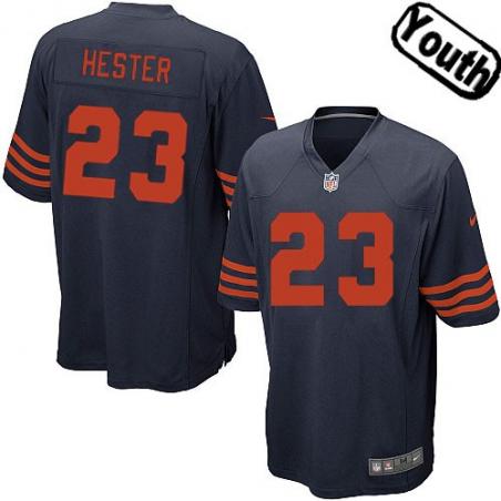 [NEW,Sewn-on]Devin Hester Youth Football Jersey - Chicago #23 HESTER Jersey (Blue Yellow Number) For Youth/Kid