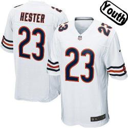 [NEW,Sewn-on]Devin Hester Youth Football Jersey - Chicago #23 HESTER Jersey (White) For Youth/Kid