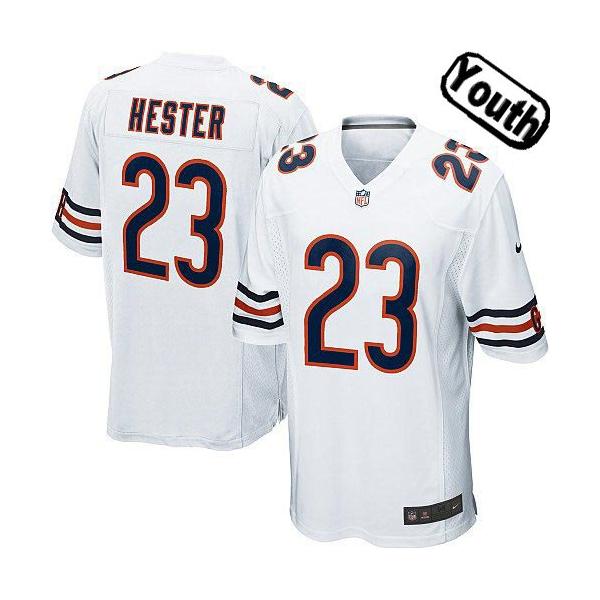 [NEW,Sewn-on]Devin Hester Youth Football Jersey - Chicago #23 HESTER Jersey (White) For Youth/Kid