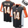 [NEW,Sewn-on]Andy Dalton Youth Football Jersey - Cincinnati #14 DALTON Jersey (Black) For Youth/Kid