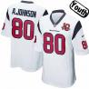 [NEW,Sewn-on]Andre Johnson Youth Football Jersey - Houston #80 JOHNSON Jersey (White 10 Anniversary) For Youth/Kid