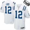 [NEW,Sewn-on]Andrew Luck Youth Football Jersey - Indianapolis #12 LUCK Jersey (White) For Youth/Kid