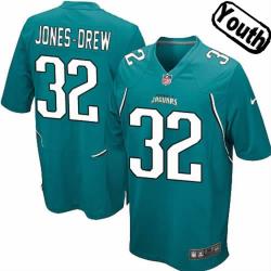 [NEW,Sewn-on]Maurice Jones-Drew Youth Football Jersey - Jacksonville #32 JONES-DREW Jersey (Green) For Youth/Kid