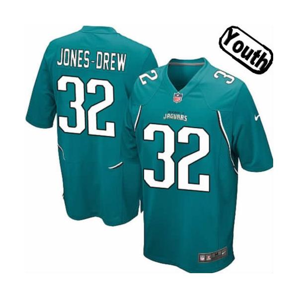 [NEW,Sewn-on]Maurice Jones-Drew Youth Football Jersey - Jacksonville #32 JONES-DREW Jersey (Green) For Youth/Kid