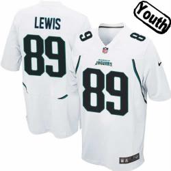 [NEW,Sewn-on]Marcedes Lewis Youth Football Jersey - Jacksonville #89 LEWIS Jersey (White) For Youth/Kid