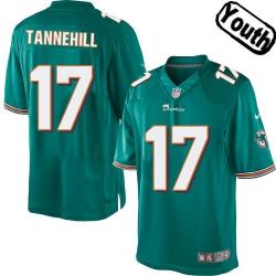 [NEW,Sewn-on]Ryan Tannehill Youth Football Jersey - Miami #17 TANNEHILL Jersey (Green) For Youth/Kid