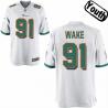 [NEW,Sewn-on]Cameron Wake Youth Football Jersey - Miami #91 WAKE Jersey (White) For Youth/Kid