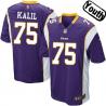 [NEW,Sewn-on]Matt Kalil Youth Football Jersey - Minnesota #75 KALIL Jersey (Purple) For Youth/Kid