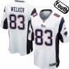 [NEW,Sewn-on]Wes Welker Youth Football Jersey - New England #83 WELKER Jersey (White) For Youth/Kid