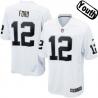 [NEW,Sewn-on]Jacoby Ford Youth Football Jersey - Oakland #12 FORD Jersey (White) For Youth/Kid