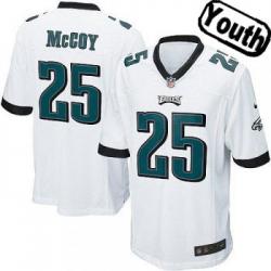 [NEW,Sewn-on]LeSean McCoy Youth Football Jersey - Philadelphia #25 MCCOY Jersey (White) For Youth/Kid