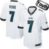 [NEW,Sewn-on]Michael Vick Youth Football Jersey - Philadelphia #7 VICK Jersey (White) For Youth/Kid