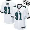 [NEW,Sewn-on]Fletcher Cox Youth Football Jersey - Philadelphia #91 COX Jersey (White) For Youth/Kid