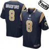 [NEW,Sewn-on]Sam Bradford Youth Football Jersey - St Louis  #8 BRADFORD Jersey (Blue) For Youth/Kid