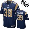 [NEW,Sewn-on]Steven Jackson Youth Football Jersey - St. Louis  #39 JACKSON Jersey (Blue) For Youth/Kid