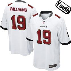 [NEW,Sewn-on]Mike Williams Youth Football Jersey - Tampa Bay #19 WILLIAMS Jersey (White) For Youth/Kid