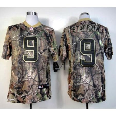 Matthew Stafford camo football jersey - Detroit #9 camo jersey by NEW