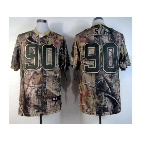 Ndamukong Suh camo football jersey - Detroit #90 camo jersey by NEW