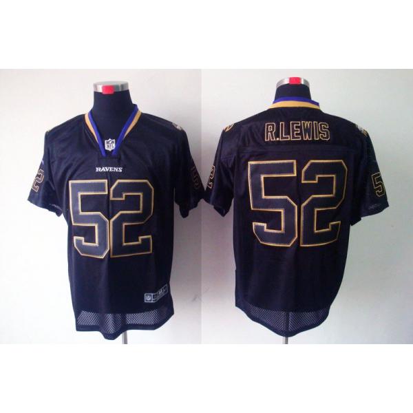 [NEW,Lights-Out]Ray Lewis Football Jersey -Baltimore #52 Black Jersey