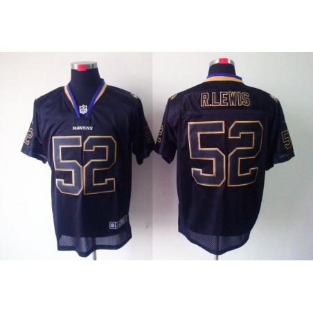 [NEW,Lights-Out]Ray Lewis Football Jersey -Baltimore #52 Black Jersey