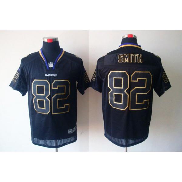 [NEW,Lights-Out]Torrey Smith Football Jersey -Baltimore #82 Black Jersey