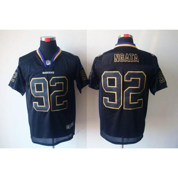 [NEW,Lights-Out]Haloti Ngata Football Jersey -Baltimore #92 Black Jersey