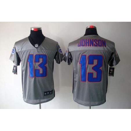 [NEW,Gray-Shadow]Steve Johnson Football Jersey -Buffalo #13 Gray Jersey