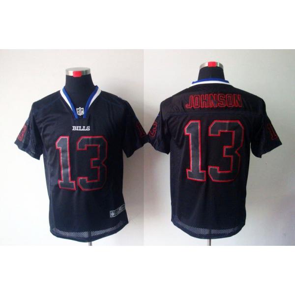 [NEW,Lights-Out]Steve Johnson Football Jersey -Buffalo #13 Black Jersey