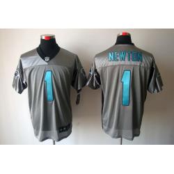 [NEW,Gray-Shadow]Cam Newton Football Jersey -Carolina #1 Gray Jersey