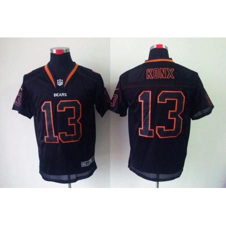 [NEW,Lights-Out]Johnny Knox Football Jersey -Chicago #13 Black Jersey