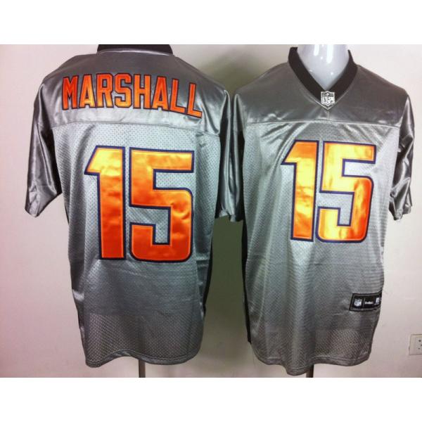 [Rbk,Gray-Shadow]Brandon Marshall Football Jersey -Chicago #15 Gray Jersey