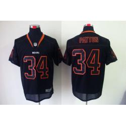 [NEW,Lights-Out]Walter Payton Football Jersey -Chicago #34 Black Jersey