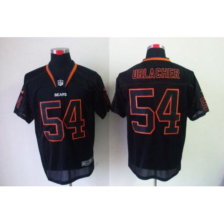 [NEW,Lights-Out]Brian Urlacher Football Jersey -Chicago #54 Black Jersey