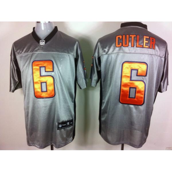 [Rbk,Gray-Shadow]Jay Cutler Football Jersey -Chicago #6 Gray Jersey