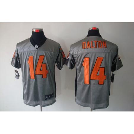 [NEW,Gray-Shadow]Andy Dalton Football Jersey -Cincinnati #14 Gray Jersey