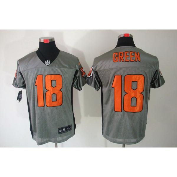 [NEW,Gray-Shadow]A.J. Green Football Jersey -Cincinnati #18 Gray Jersey