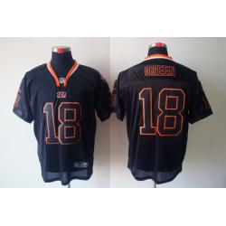 [NEW,Lights-Out]A.J. Green Football Jersey -Cincinnati #18 Black Jersey