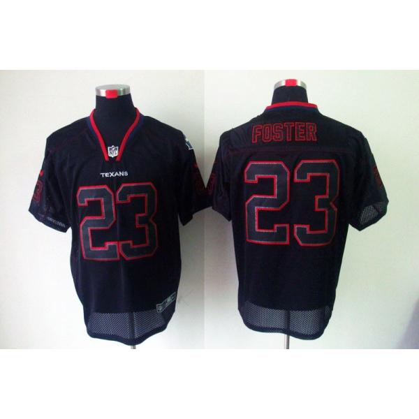 [NEW,Lights-Out]Arian Foster Football Jersey -Houston #23 Black Jersey