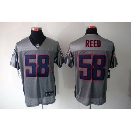 [NEW,Gray-Shadow]Brooks Reed Football Jersey -Houston #58 Gray Jersey