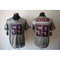 [NEW,Gray-Shadow]Whitney Mercilus Football Jersey -Houston #59 Gray Jersey